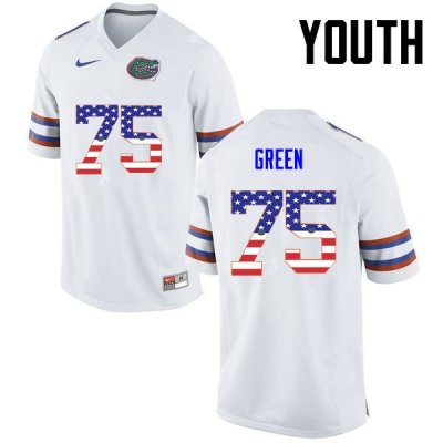 Youth Florida Gators #75 Chaz Green NCAA Nike White USA Flag Fashion Authentic Stitched College Football Jersey NVQ3562YS